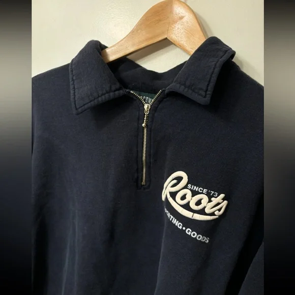 ROOTS Vintage 90’s quarter zip - Picture 2 of 3